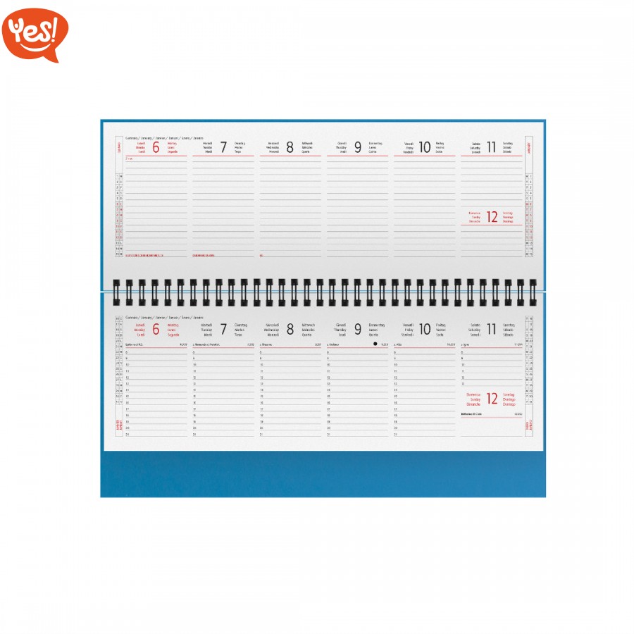 Planning settimanale 30x14 in gommato, Logo Personalizzato