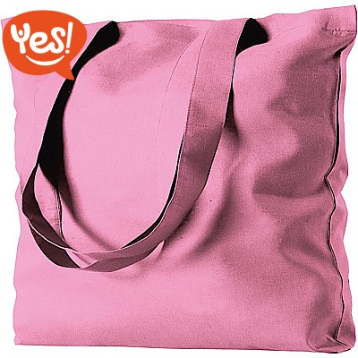 Shopper in cotone colorato con manici lunghi