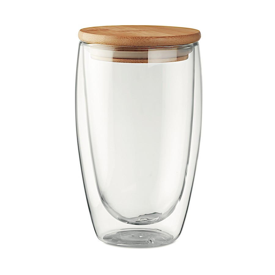 WELL HOME Bicchiere In Vetro 450 Ml Con Cannuccia Gialla E Coperchio Metallico, Scritta 'ICE COLD DRINKS'