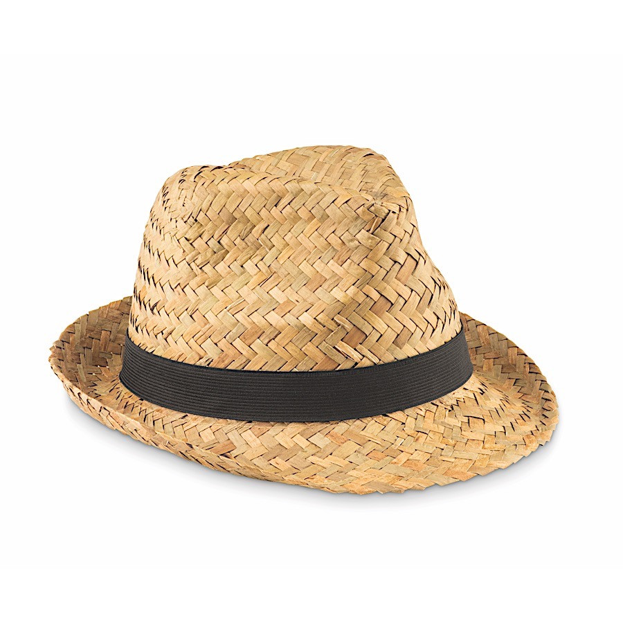 Cappello da cowboy in rafia intrecciata a mano: cintura con perline di conchiglie, UPF 50+, regolabile - Italia